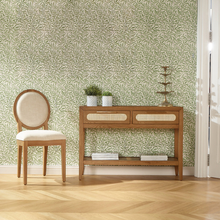 Console MONTANA - Estilo contemporâneo, tampo em carvalho, 2 gavetas, 1 prateleira