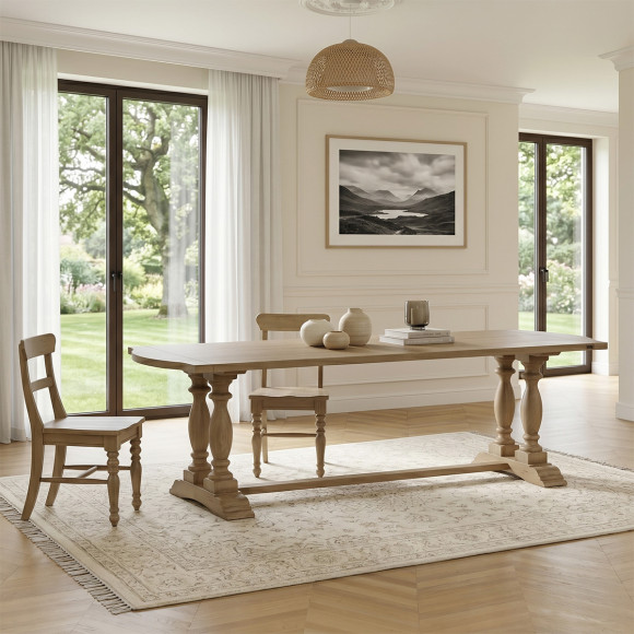 JOHNSON – Tavolo da pranzo stile contemporaneo in legno, 10 persone, legno certificato FSC®