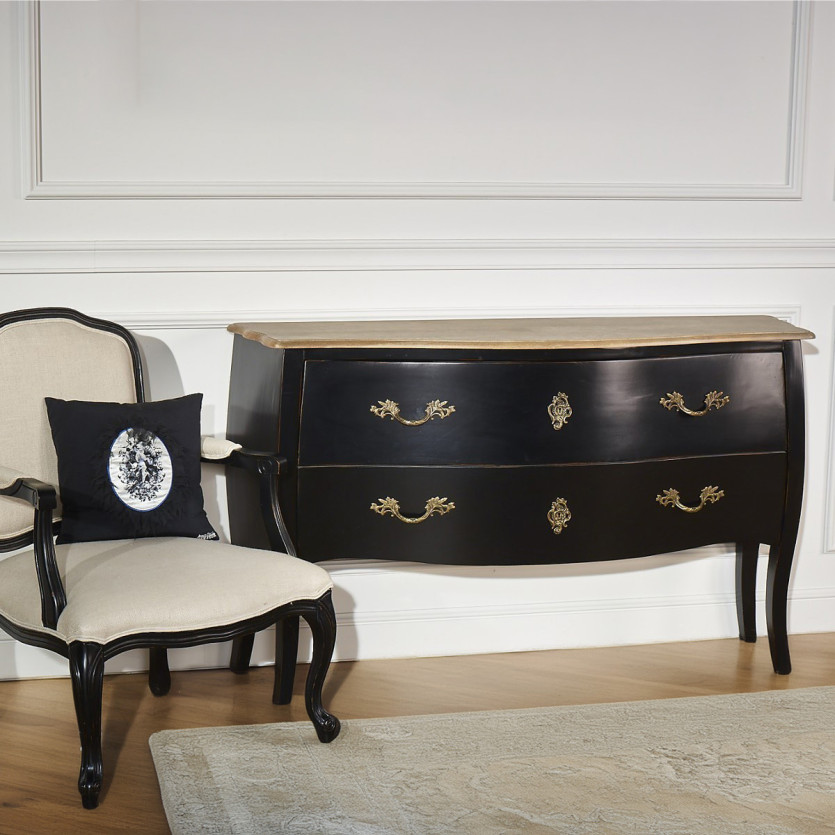 ALIENOR - Klassieke stijl commode, eiken blad, 2 lades, FSC® gecertificeerd hout