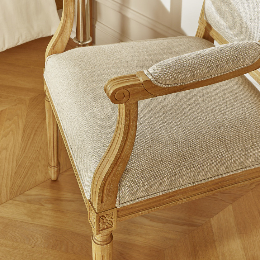 ASTRID Table Chair - Classic style in solid wood and premium linen, 1 seat