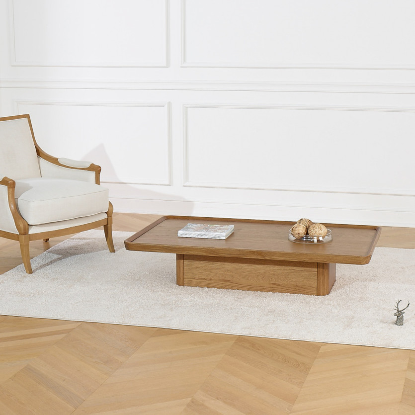 Mesa de centro SHERYL - Estilo contemporáneo, tablero de roble.