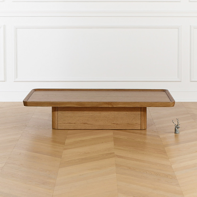 Salontafel SHERYL - Eigentijdse stijl, blad van eikenhout