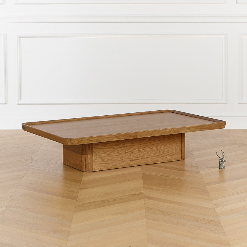 Salontafel SHERYL - Eigentijdse stijl, blad van eikenhout