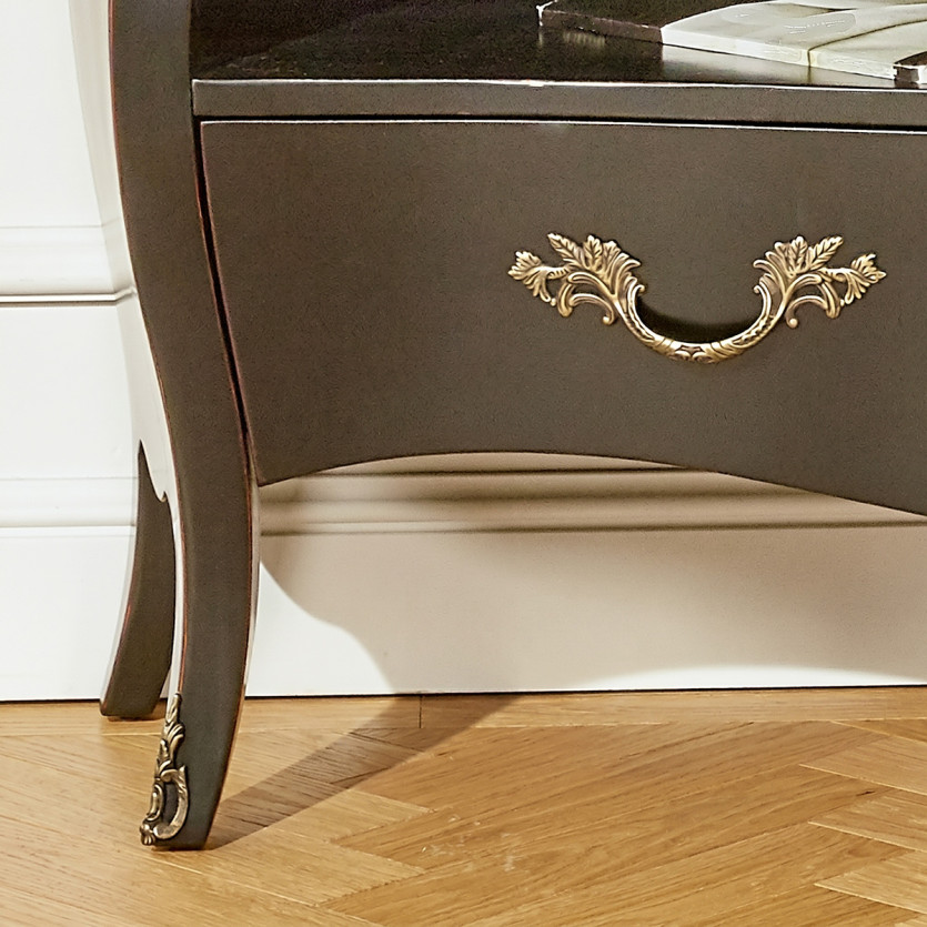 ALIENOR – Meuble tv 145 cm, plateau chêne, style intemporel, 1 tiroir, 2 niches, bois certifié FSC®
