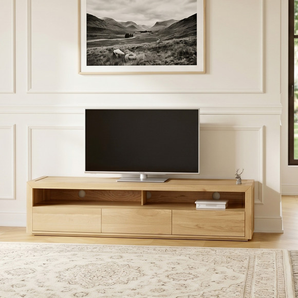 Mobile TV in rovere CAMILLE - Stile contemporaneo, 3 cassetti, 180 cm