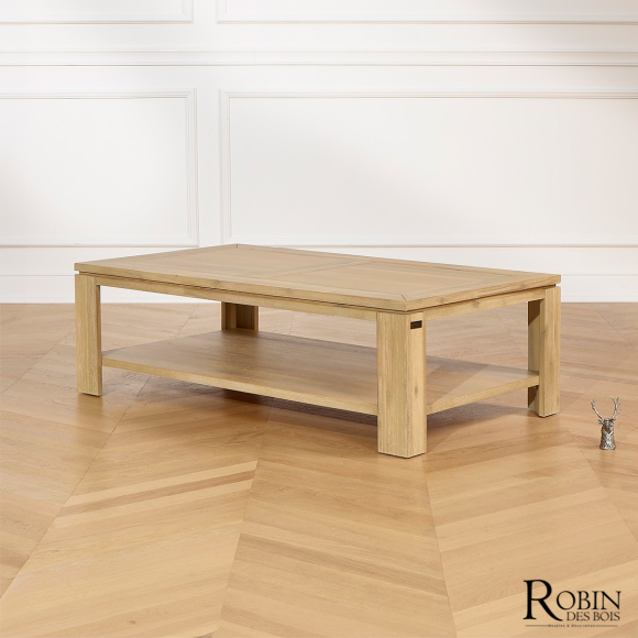 ENZO - Modern style wooden coffee table, lower shelf