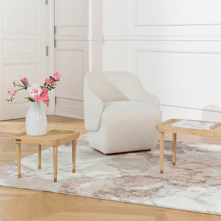 MALIBU square coffee table - Contemporary style, solid oak legs