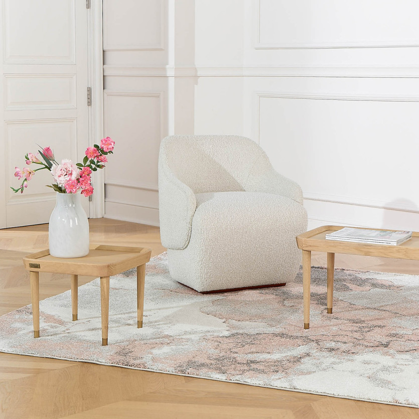 MALIBU square coffee table - Contemporary style, solid oak legs