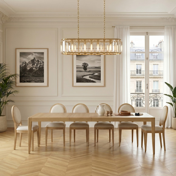 Table à manger extensible TENNESSEE 2R280 - Style moderne en chêne, 12 couverts, 180-280 x 100 cm