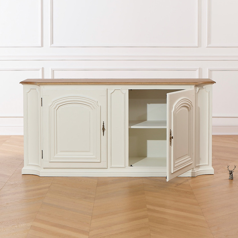 Buffet ELISABETH - Shabby chic stijl, eiken blad, 2 deuren