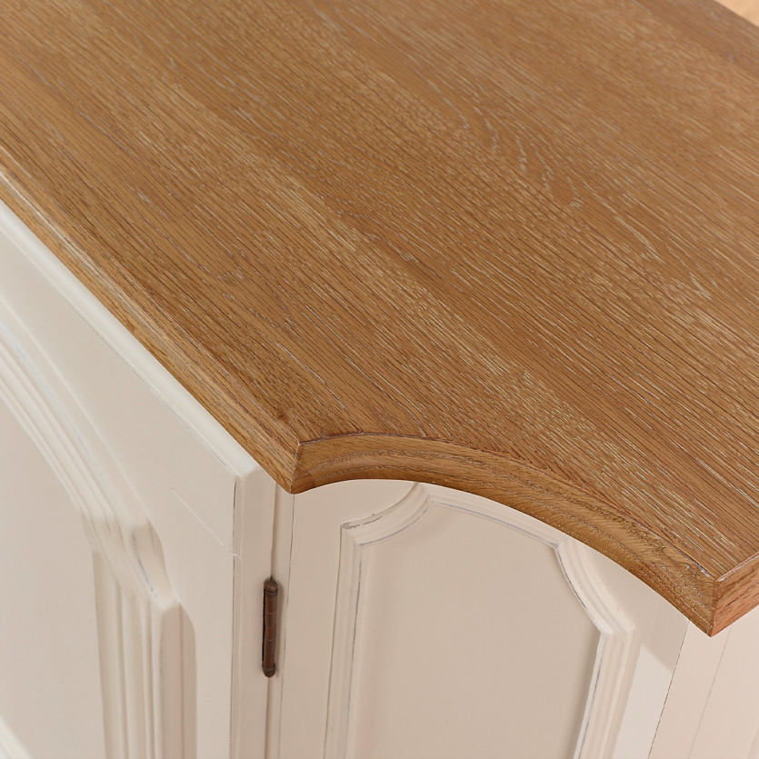 ELISABETH - Shabby chic white oak sideboard, 2 doors
