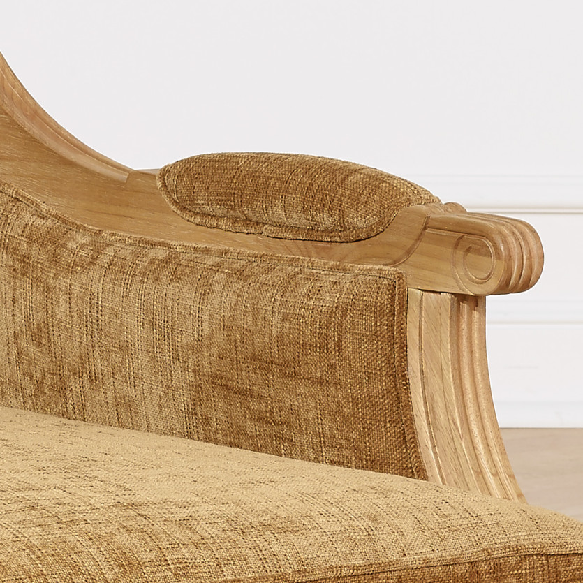 Fauteuil bergère VILLANDRY COGNAC SAUVAGE - Style classique en bois massif, 1 place