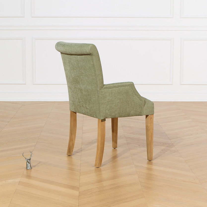 Fauteuil de table ALISON - Style contemporain, pieds en bois massif