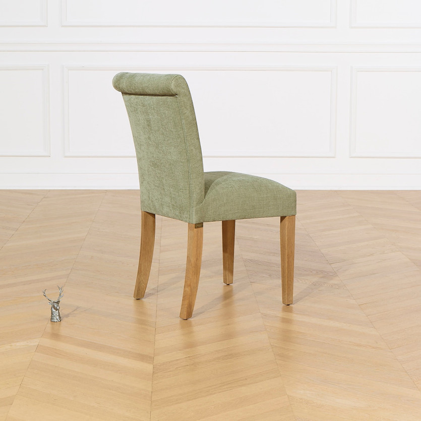 Set of 2 ALISON chairs - Modern style in solid rubberwood and polyester fabric