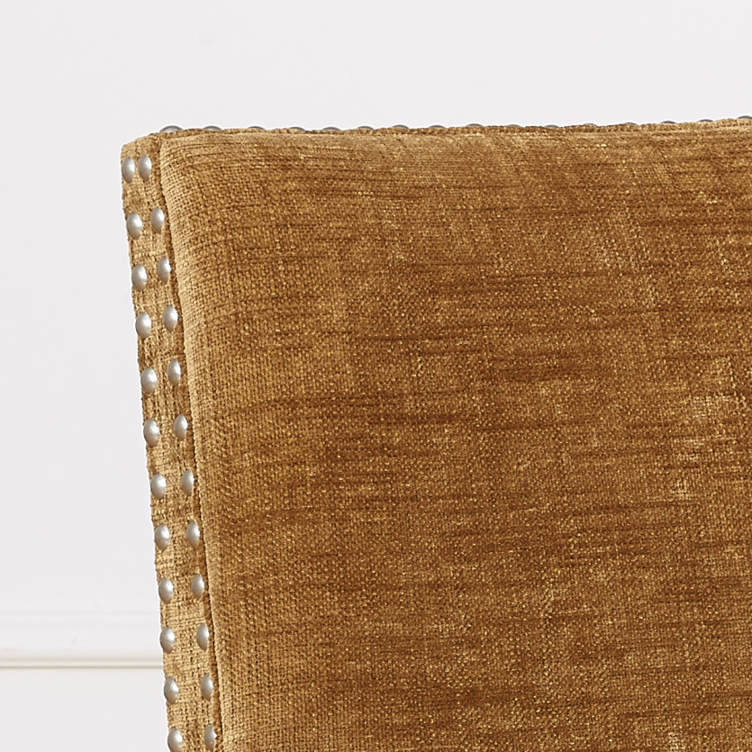 Fauteuil de table CLARA - Style industriel en bois massif et tissu texturé cognac, 1 place