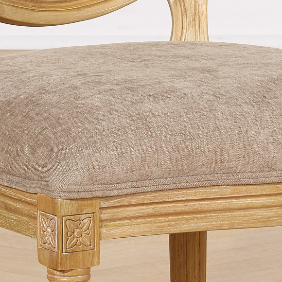 Lot de 2 chaises MEDAILLON - Style shabby chic en bois massif, dossier cannage