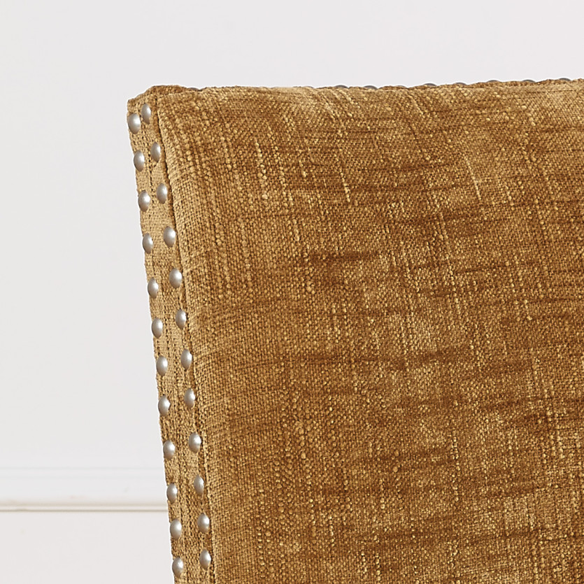 Set of 2 CLARA chairs - Industrial style in solid wood and cognac fabric