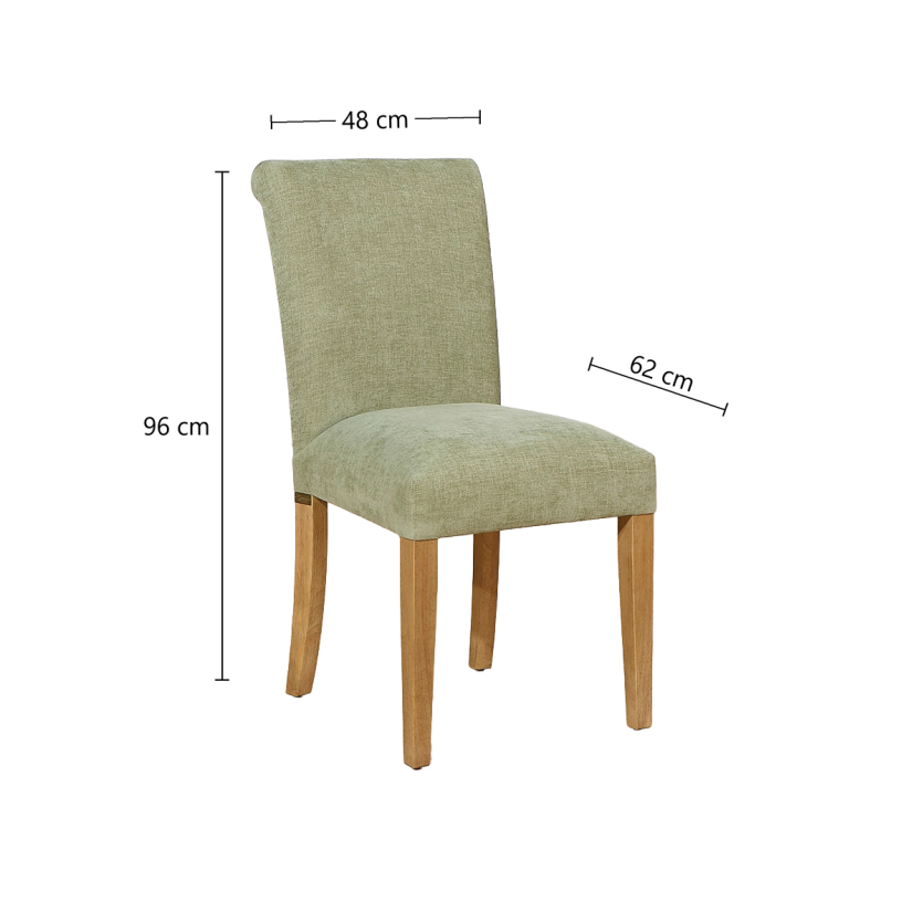 Set van 2 ALISON stoelen - Moderne stijl in massief rubberhout en polyester stof