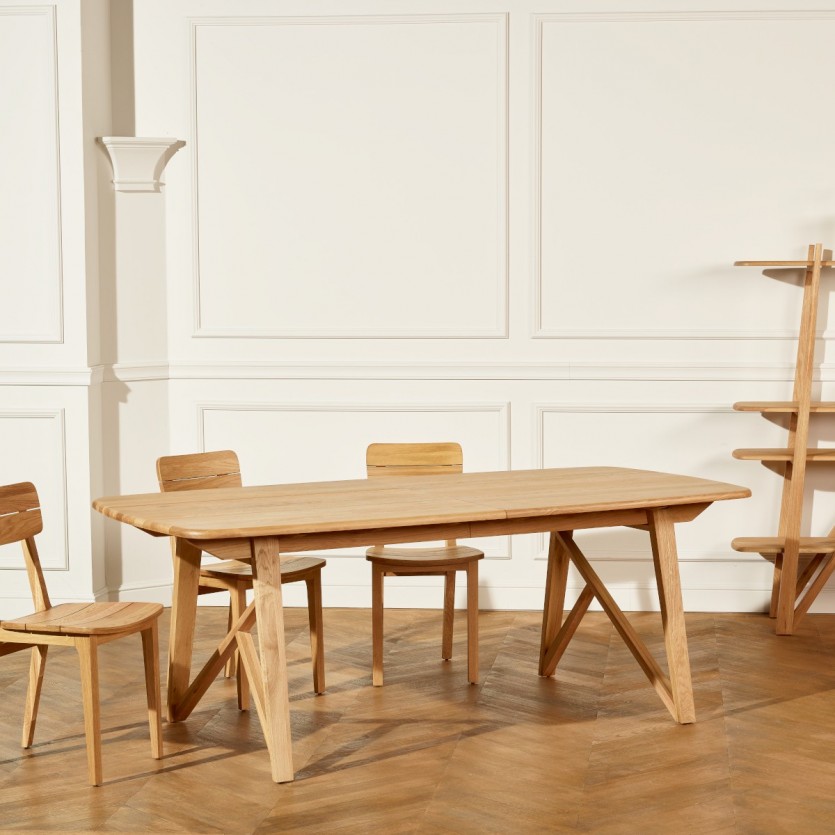 Table extensible moderne chêne massif robin des bois