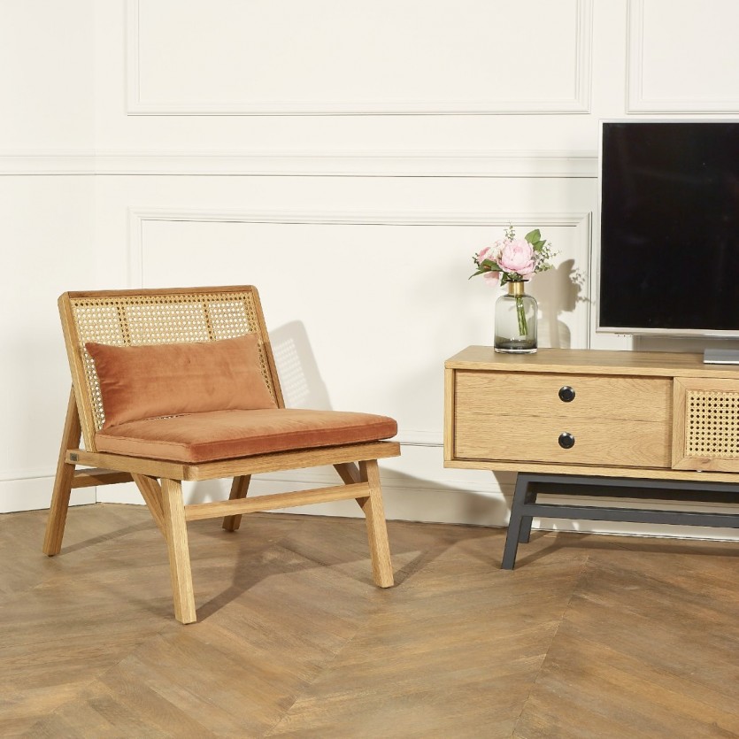Fauteuil scandinave en cannage