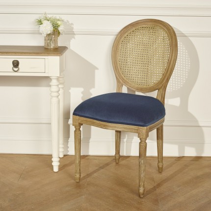 Chaise Médaillon en cannage  grise