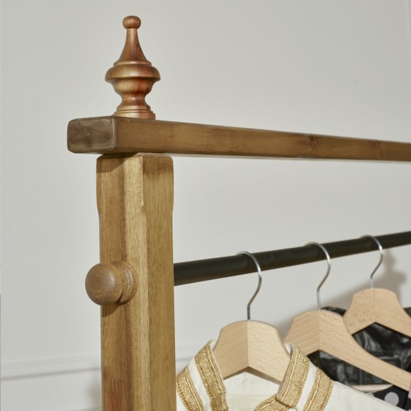 Portant sur roulettes LULU - Style romantique en bois et métal, 140 cm
