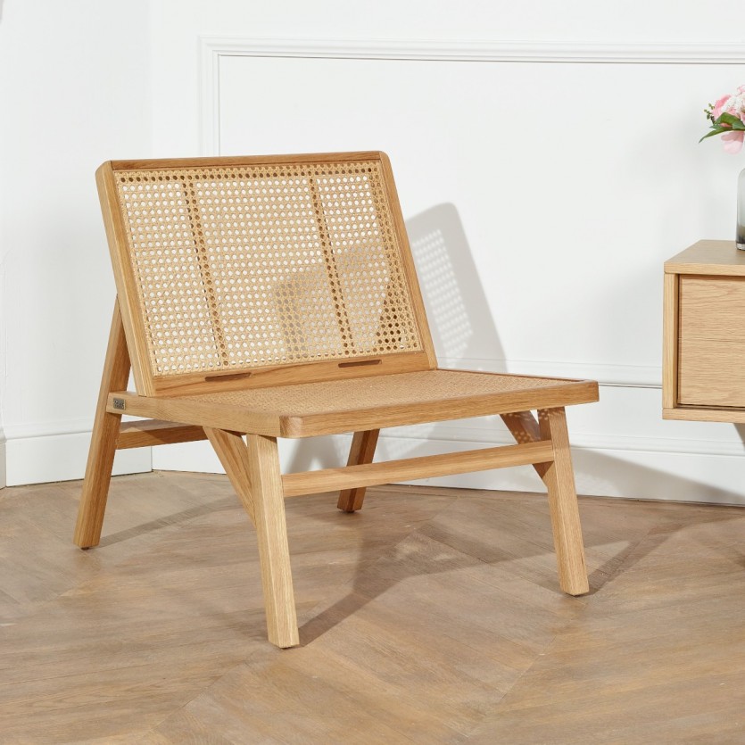 Fauteuil scandinave en cannage