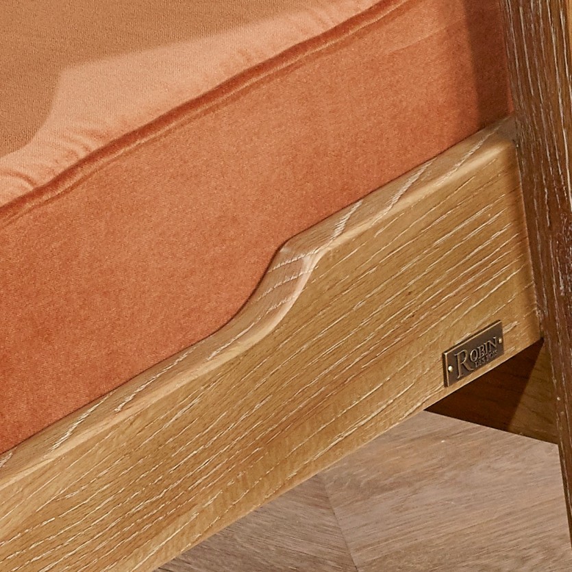 Fauteuil Vintage Alesia, structure chêne, Caramel