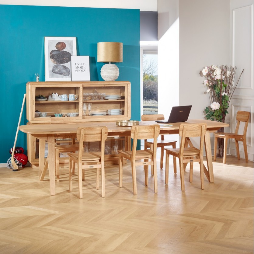 Table extensible moderne chêne massif robin des bois