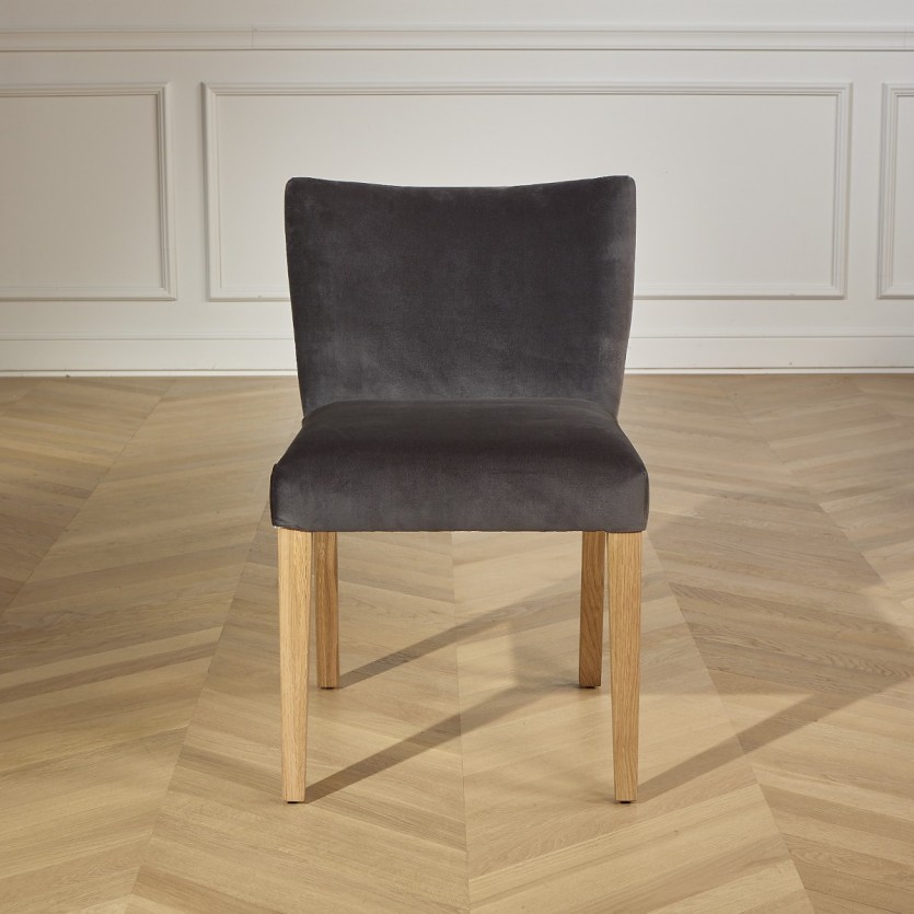 Chaise bois et velours