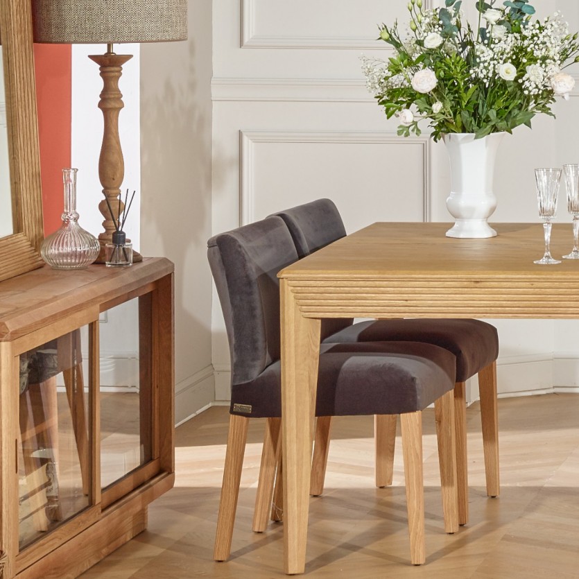 Chaises velours MELANIA, le lot de 2