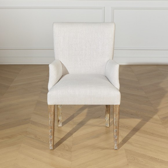ALIX - Sedia da tavolo in stile contemporaneo in legno massello e tessuto ignifugo, 1 posto