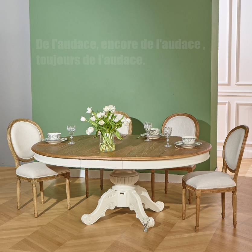 Table ronde extensible blanche robin des bois