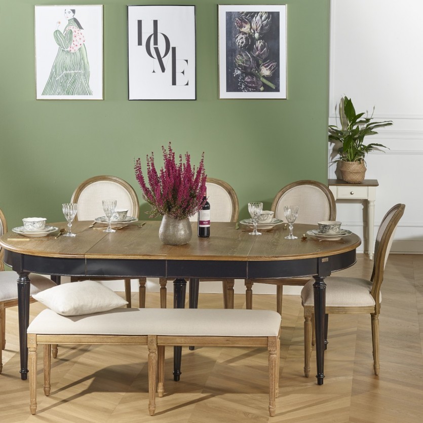 table ronde extensible noire robin des bois