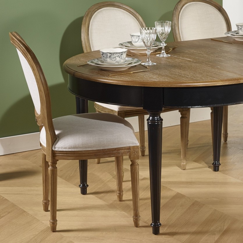 table ronde extensible noire robin des bois