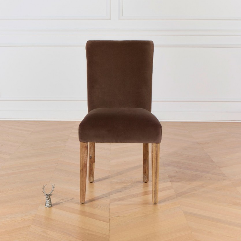 Chaise velours Alix brique