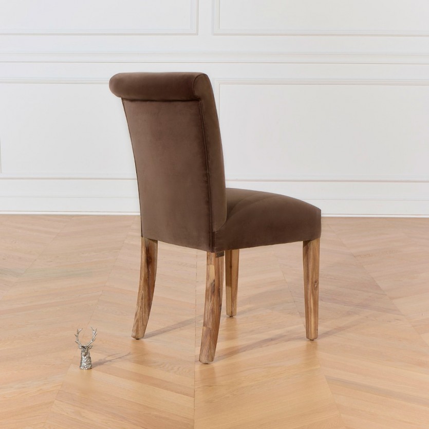 Chaise velours Alix brique