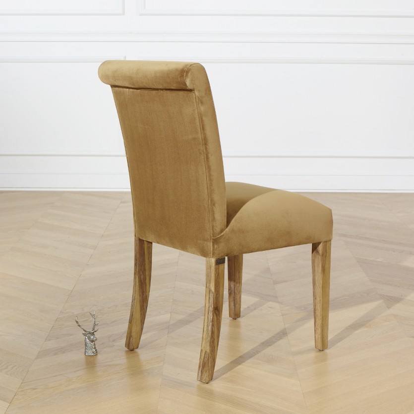 Chaise velours Alix bleu marine