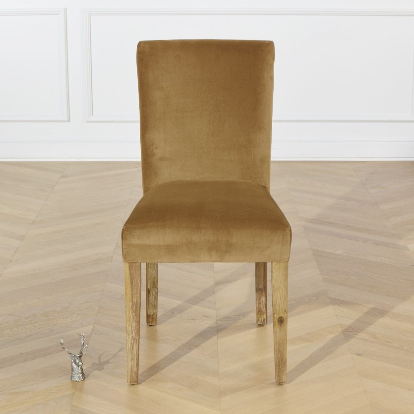 Chaise velours Alix bleu marine