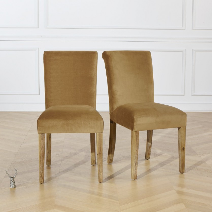 Chaise velours Alix bleu marine
