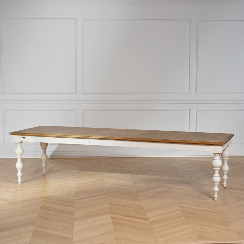 Table à manger à rallonge blanche shabby robin des bois