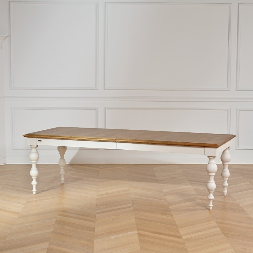 Table extensible pied boule robin des bois