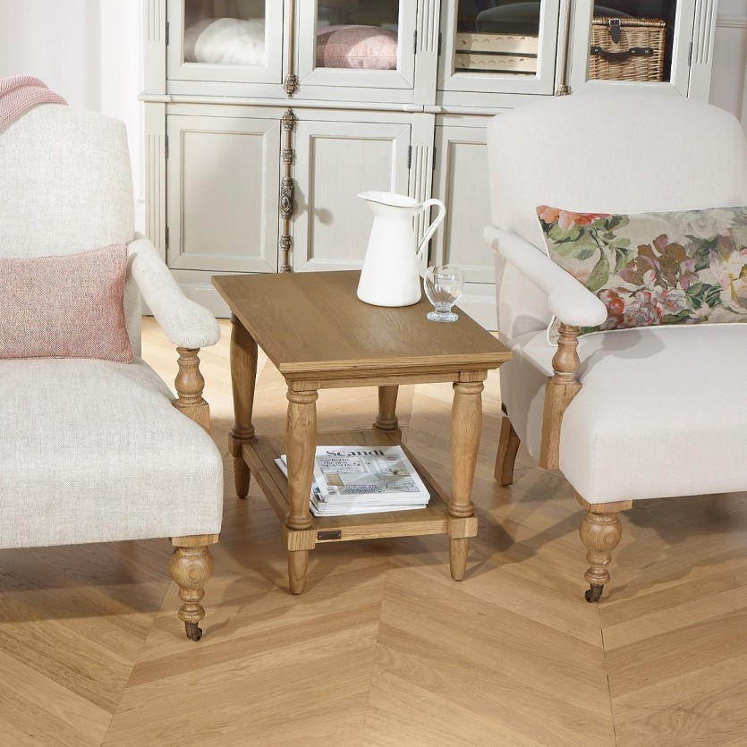 Bout de canapé bois shabby chic