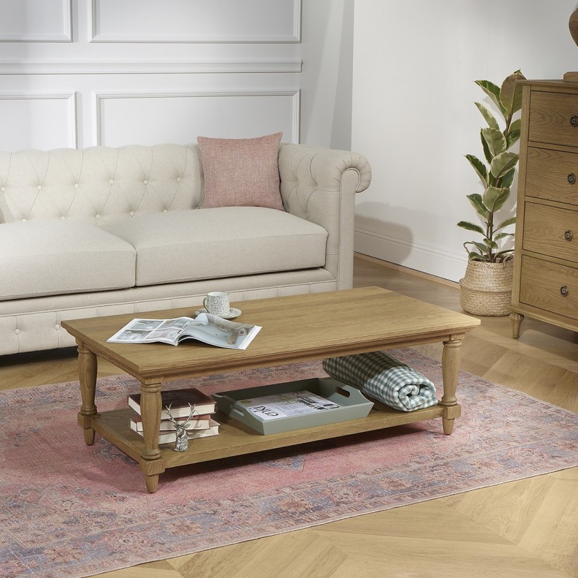 Table basse chene shabby chic EDINBURGH