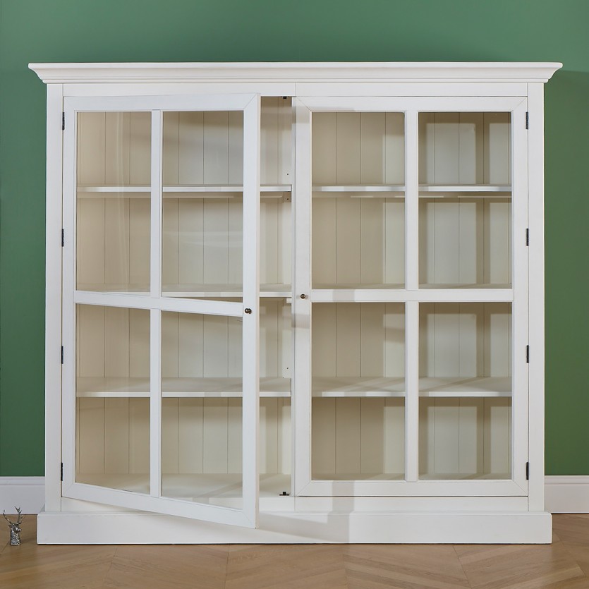 KENNETH - Vetrina stile romantico in legno dipinto, 2 ante