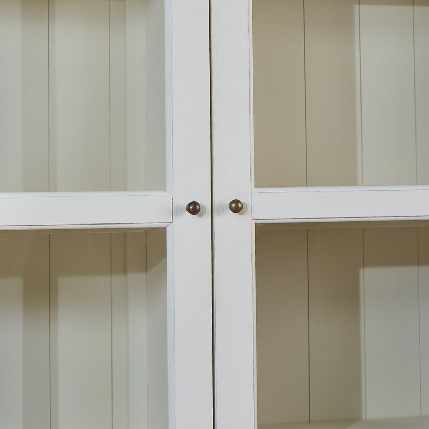 KENNETH - Vitrina estilo romántico en madera pintada, 2 puertas