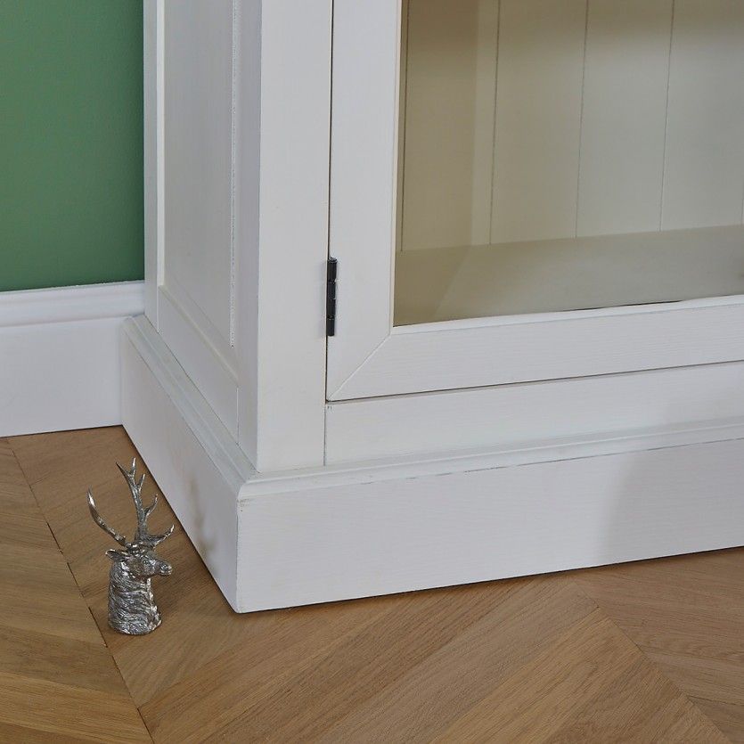 KENNETH - Vitrine style romantique en bois peint, 2 portes