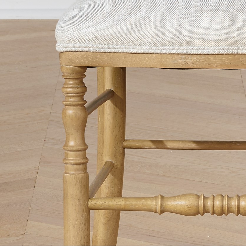 NAPOLEON III - Lot de 2 chaises baroques style romantique en bois massif et lin premium
