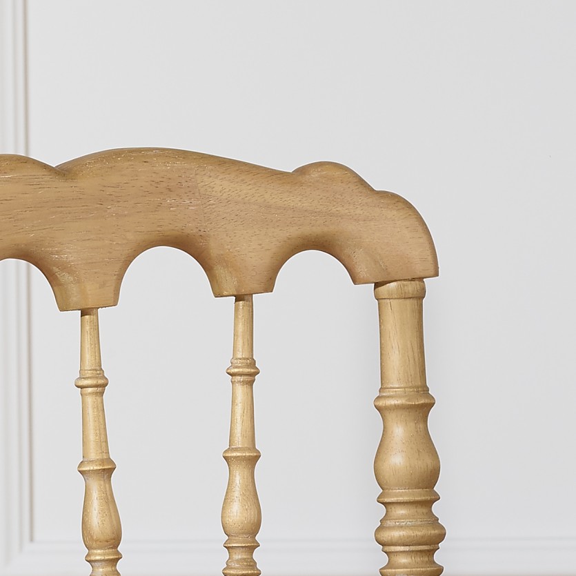 NAPOLEON III - Lot de 2 chaises baroques style romantique en bois massif et lin premium