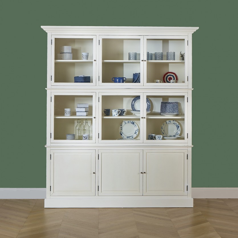 TOULOUSE - Buffet vitrine modular em madeira, 9 portas